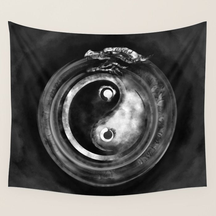 Ouroboros Yin - Yang  Wall Tapestry Gallery Image 1