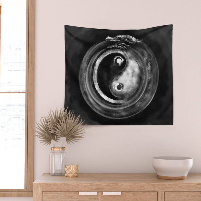 Ouroboros Yin - Yang  Wall Tapestry Gallery Image 2