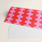 Bold and Colorful Ogee A-Go-Go Vivid Pop Stripes Pattern in Preppy Pink and Red Wrapping Paper Gallery Image 2