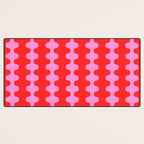 Bold and Colorful Ogee A-Go-Go Vivid Pop Stripes Pattern in Preppy Pink and Red Desk Mat Gallery Image 3