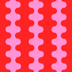 Bold and Colorful Ogee A-Go-Go Vivid Pop Stripes Pattern in Preppy Pink and Red Coffee Mug Gallery Image 2