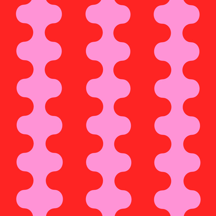 Bold and Colorful Ogee A-Go-Go Vivid Pop Stripes Pattern in Preppy Pink and Red Coffee Mug Gallery Image 2