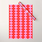 Bold and Colorful Ogee A-Go-Go Vivid Pop Stripes Pattern in Preppy Pink and Red Wrapping Paper Gallery Image 1