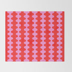 Bold and Colorful Ogee A-Go-Go Vivid Pop Stripes Pattern in Preppy Pink and Red Throw Blanket Gallery Image 2
