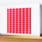 Bold and Colorful Ogee A-Go-Go Vivid Pop Stripes Pattern in Preppy Pink and Red Wall Mural Gallery Image 2