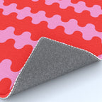 Bold and Colorful Ogee A-Go-Go Vivid Pop Stripes Pattern in Preppy Pink and Red Rug Gallery Image 4