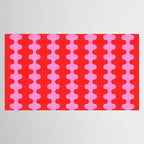 Bold and Colorful Ogee A-Go-Go Vivid Pop Stripes Pattern in Preppy Pink and Red Tablecloth Gallery Image 2