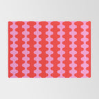 Bold and Colorful Ogee A-Go-Go Vivid Pop Stripes Pattern in Preppy Pink and Red Rug Gallery Image 2