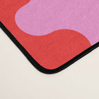Bold and Colorful Ogee A-Go-Go Vivid Pop Stripes Pattern in Preppy Pink and Red Desk Mat Gallery Image 4