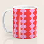 Bold and Colorful Ogee A-Go-Go Vivid Pop Stripes Pattern in Preppy Pink and Red Coffee Mug Gallery Image 3