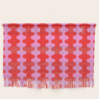 Bold and Colorful Ogee A-Go-Go Vivid Pop Stripes Pattern in Preppy Pink and Red Wall Hanging Gallery Image 1