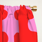 Bold and Colorful Ogee A-Go-Go Vivid Pop Stripes Pattern in Preppy Pink and Red Window Curtain Gallery Image 2