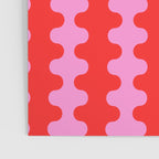 Bold and Colorful Ogee A-Go-Go Vivid Pop Stripes Pattern in Preppy Pink and Red Poster Gallery Image 3