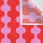 Bold and Colorful Ogee A-Go-Go Vivid Pop Stripes Pattern in Preppy Pink and Red Wall Tapestry Gallery Image 3