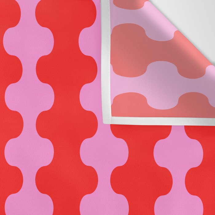 Bold and Colorful Ogee A-Go-Go Vivid Pop Stripes Pattern in Preppy Pink and Red Wall Tapestry Gallery Image 3
