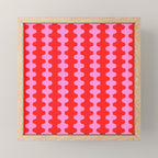 Bold and Colorful Ogee A-Go-Go Vivid Pop Stripes Pattern in Preppy Pink and Red Mini Art Print Gallery Image 1