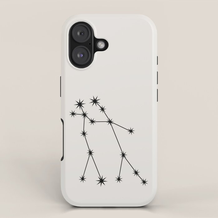 Gemini Zodiac Star Constellation Line Art White iPhone Case Gallery Image 1