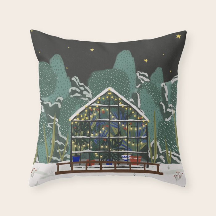 Winter Garden House Throw Pillow Gallery Image 6