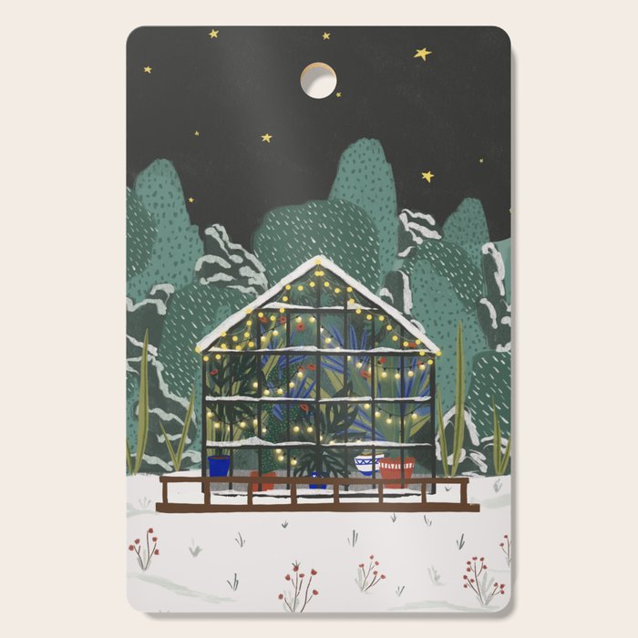 Winter Garden House Cutting Board Gallery Image 1