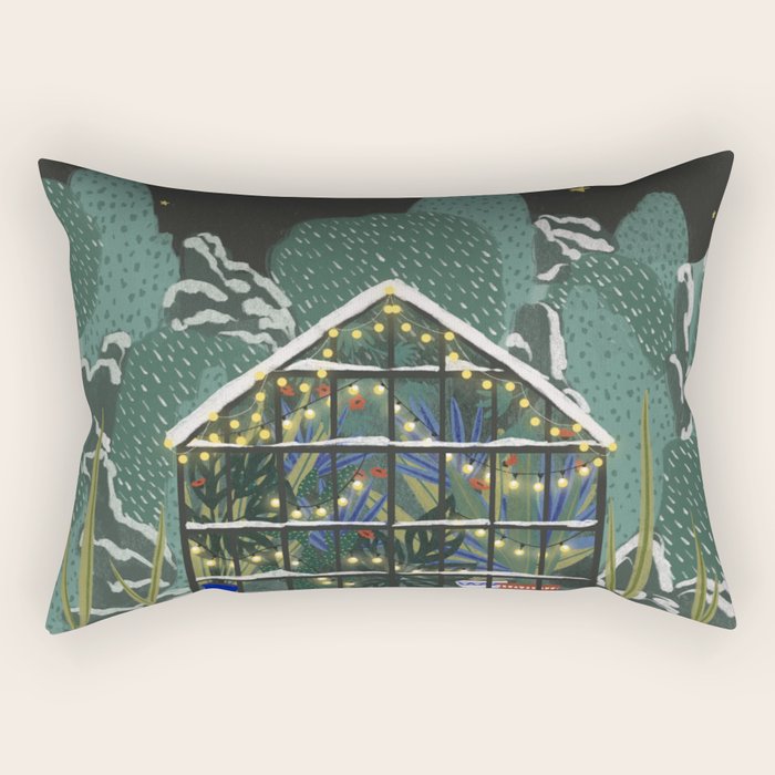 Winter Garden House Rectangular Pillow Gallery Image 1