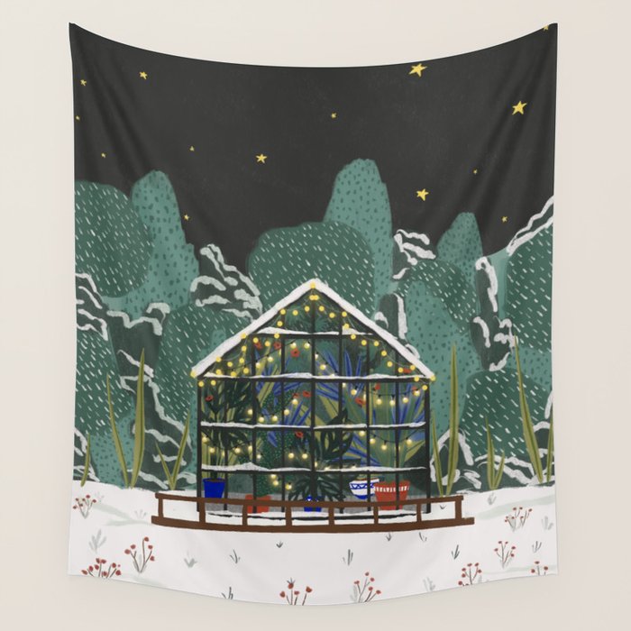 Winter Garden House Wall Tapestry Gallery Image 1