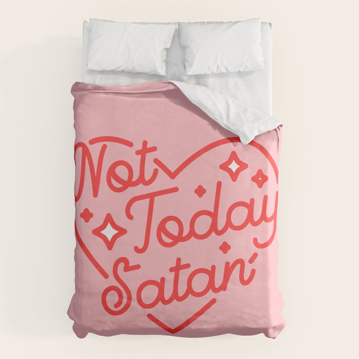not today satan II Duvet Cover Gallery Image 1
