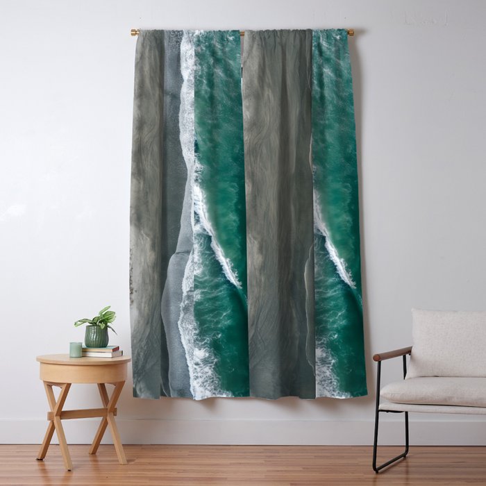 Aerial Coastlines - Modern Ocean Photography Print Window Curtain Gallery Image 5