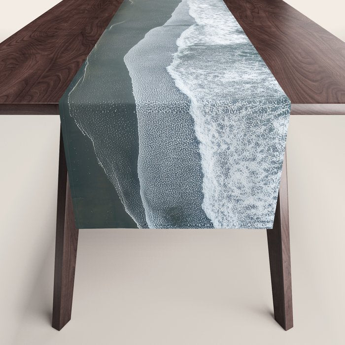 Aerial Coastlines - Modern Ocean Photography Print Table Runner Gallery Image 1