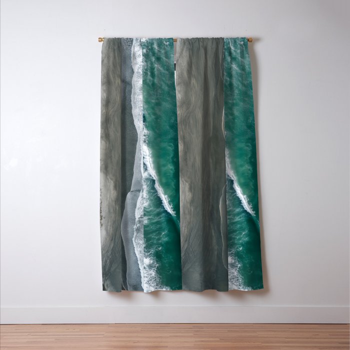 Aerial Coastlines - Modern Ocean Photography Print Window Curtain Gallery Image 3