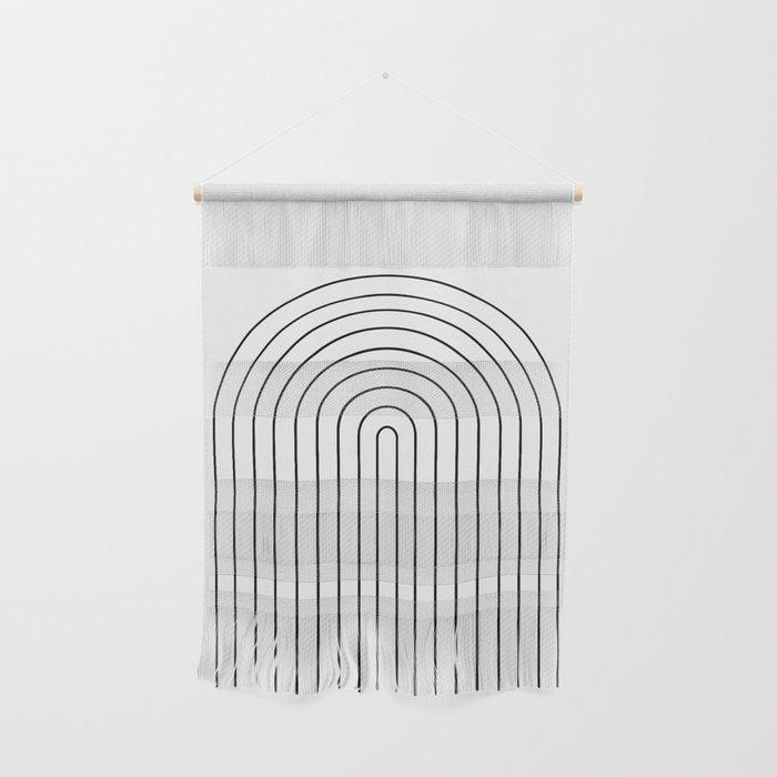 Minimal Arch IV Black and White Modern Geometric Lines Wall Hanging Gallery Image 1