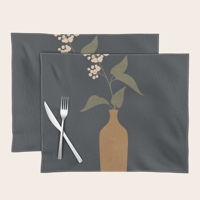Minimal Abstract Art Vase Flower 10 Placemat Gallery Image 1