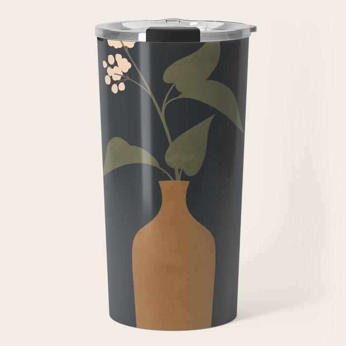 Minimal Abstract Art Vase Flower 10 Travel Mug Gallery Image 1