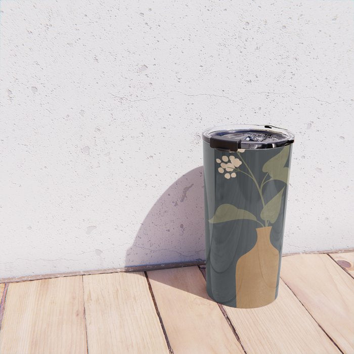 Minimal Abstract Art Vase Flower 10 Travel Mug Gallery Image 4