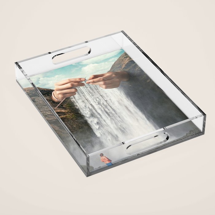 Knitted Waterfall - Crochet Acrylic Tray Gallery Image 1