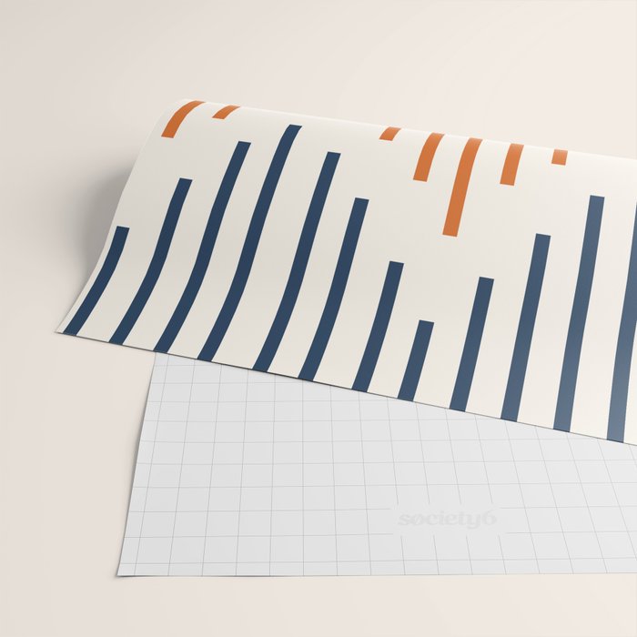 Geometric Arrow Lines 2 in Navy Blue Orange Wrapping Paper Gallery Image 2