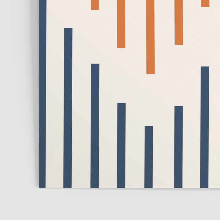 Geometric Arrow Lines 2 in Navy Blue Orange Poster Gallery Image 3