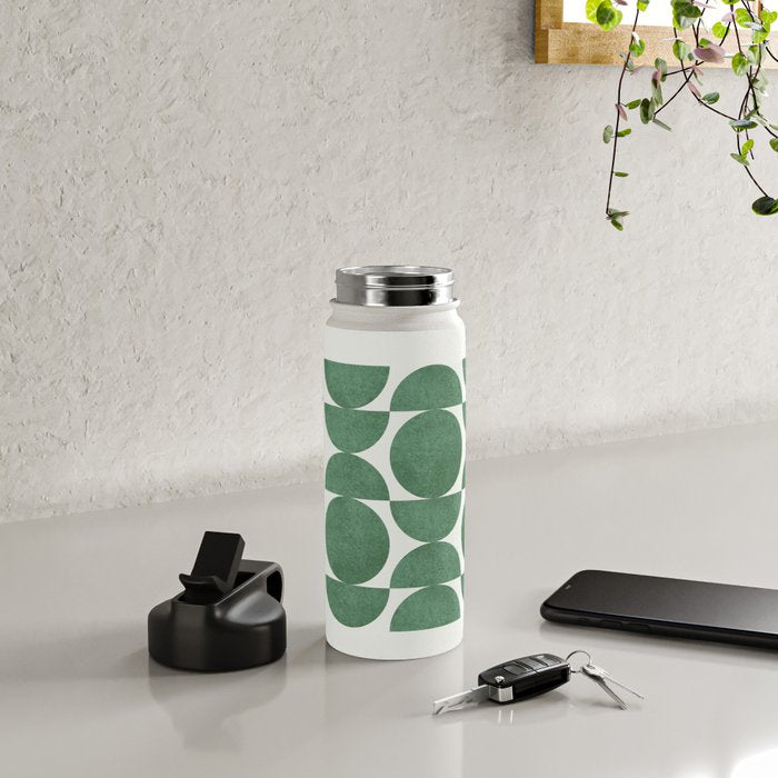 Green Retro Scandinavian - Mid Century Modern Water Bottle Gallery Image 5