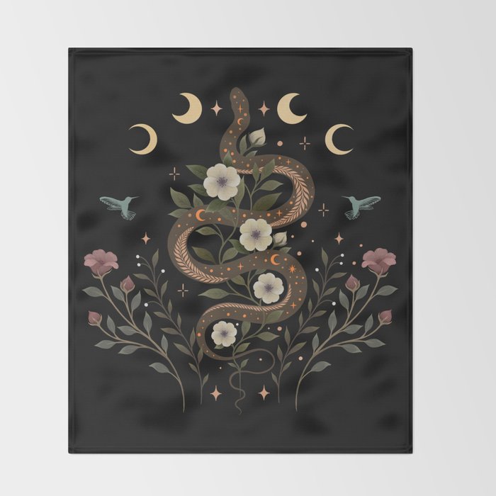Serpent Spell Throw Blanket Gallery Image 2