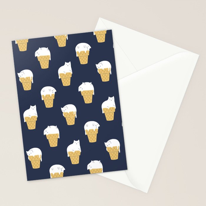 Meowlting Pattern Stationery Card Gallery Image 2