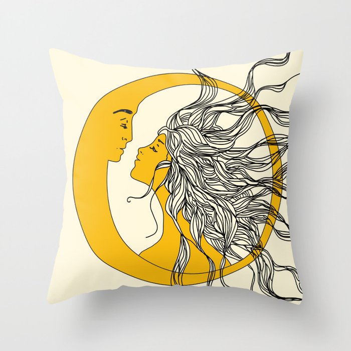 Sun and Moon Throw Pillow Gallery Image 6