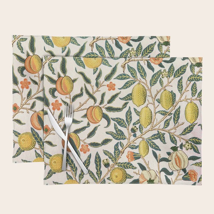 Modern poster-William Morris-Vegetable print with lemons. Placemat Gallery Image 1