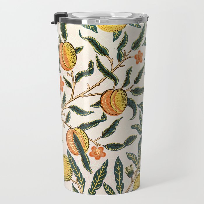 Modern poster-William Morris-Vegetable print with lemons. Travel Mug Gallery Image 3