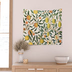 Modern poster-William Morris-Vegetable print with lemons. Wall Tapestry Gallery Image 2