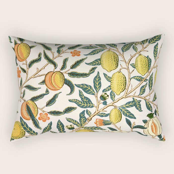 Modern poster-William Morris-Vegetable print with lemons. Rectangular Pillow Gallery Image 2