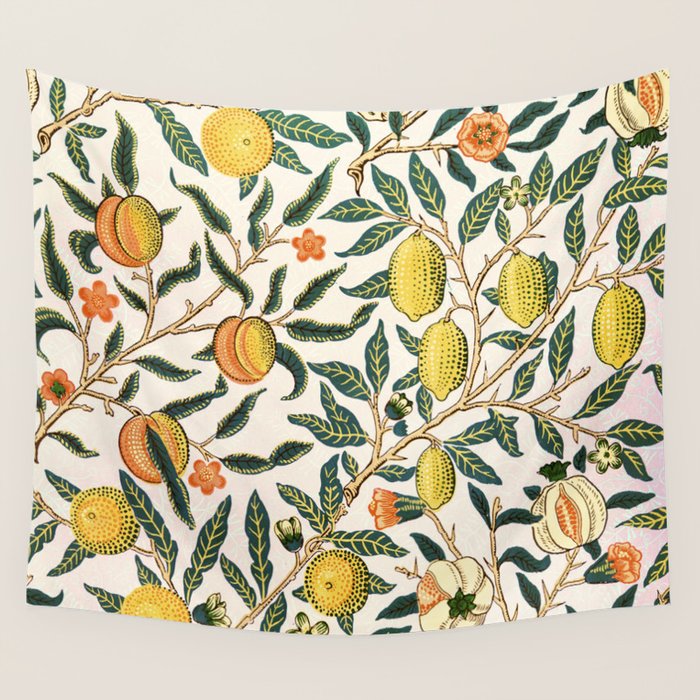 Modern poster-William Morris-Vegetable print with lemons. Wall Tapestry Gallery Image 4