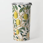 Modern poster-William Morris-Vegetable print with lemons. Travel Mug Gallery Image 2