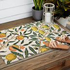 Modern poster-William Morris-Vegetable print with lemons. Outdoor Rug Gallery Image 2