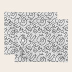 Fun black and white line doodle art pattern Placemat Gallery Image 1