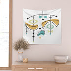 Mid Century Modern Abstract Atomic Age Wall Tapestry Gallery Image 2