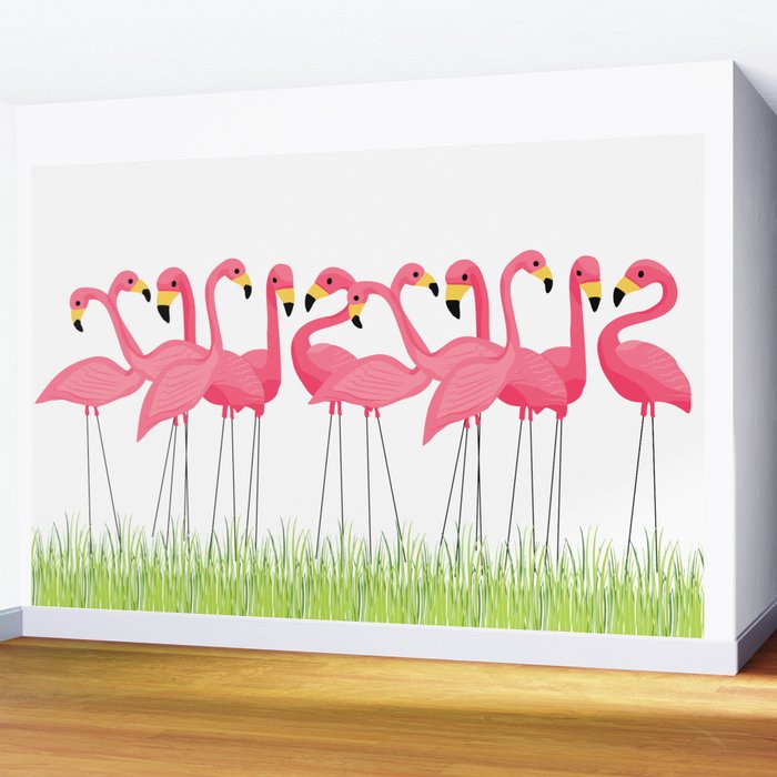 Cuban Pink Flamingos Wall Mural Gallery Image 2